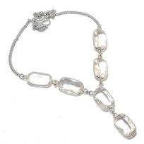 White Topaz Handmade 925 Sterling Silver Jewelry Necklace 18  m4B90