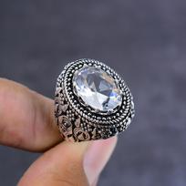 White Topaz Handmade 925 Sterling Silver Jewelry Ring Size 6 Gift For Her I8v73