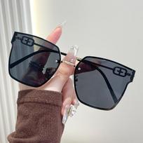 Tide Big Face Thin Sunglasses Square Sunglasses Female Trendy Male Street Shooting Glasses