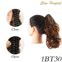MISS WIG Synthetic Short Large Wavy Claw Ponytail Extension Natural Looking Drawstring Ponytail Wig For Women Cosplay Wear 30cm