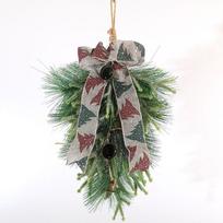 60Cm Artificial Pine Needle Mixed Pe Wall Hanging American Bell Christmas Decoration Same Sticky White Wall Tree