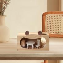 Hamster Wooden House Peep Hideaway Hide SUPPLIES Cage Accessories Exploration Toy for S