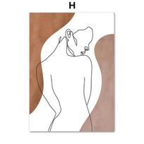 Elegant Abstract Line Art Canvas Print  Female Face  Body Design for Modern Wall Decor Perfect for Living Room  Bedroom Aestheti 21cm×30cm NoFrame
