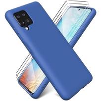 Case Cover Compatible with Samsung Galaxy A42 5G + [3 Pieces] Tempered Glass Screen Protector, [Ultra Thin] Soft Silicone Case