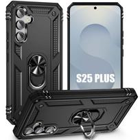 Protective case - BOOLING - for Samsung Galaxy S25 Plus - Black - Shockproof - Rotating ring juoda
