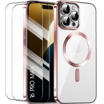 Protective case - for iPhone - 16 Pro Max - Soft silicone - Shockproof - Magnetic circle rožinė