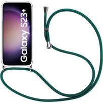 Case for Samsung Galaxy S23+ - Reinforced Protection - Transparent - Flexible - Night Green Lanyard žalia