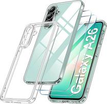 Protective Case for Samsung Galaxy A26 5G - Shockproof TPU - 2 Tempered Glasses - Transparent skaidri