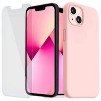 Pink Shockproof Case For iPhone 13 (6.1 ) and 2 Tempered Glass Screen Protector