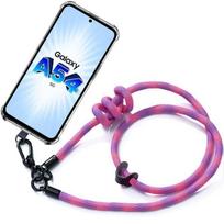 Silicone Case - BOOLING - for Samsung Galaxy A54 5G - Scratch-Resistant - with Removable Pink Lanyard rožinė
