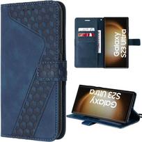 Protective Case - BOOLING - for Samsung Galaxy S23 Ultra - Navy Blue - Geometric Design - Shockproof mėlyna