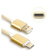 USB-C Cable for Vivo V21 5G- V21 4G-Vivo X80 Pro 5G - Nylon Gold 1 Meter - Yuan Yuan