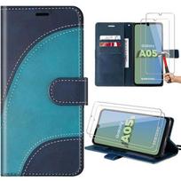 Case for Samsung Galaxy A05s - Booling - PU Leather - Card Holder - Multi-Position Stand mėlyna