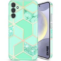 Case - BOOLING - for Samsung Galaxy S24 Plus - Turquoise Marble Pattern - Shockproof Protection - Flexible turkis