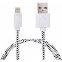 USB Cable - VOLY - 2M - Compatible iPhone 5/6/7 - Charging and synchronization - 8 pins balta