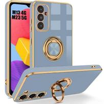Case - BOOLING - for Samsung Galaxy M13 4G / M23 5G - Hybrid Silicone - Shockproof Protection - 360° Rotating Stand mėlyna