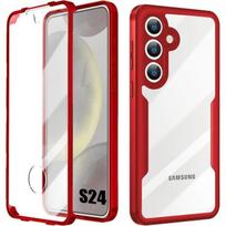 Protective case - BOOLING - for Samsung Galaxy S24 - Shockproof - Red - Semi-rigid raudona