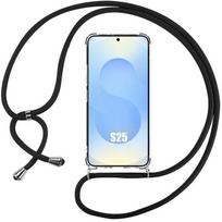 Case for Samsung Galaxy S25 - Reinforced Protection with Black Lanyard - BOOLING® skaidri