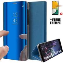 Case for Samsung A13 5G - PROSHOP - Mirror Effect - Translucent Window - Blue - Elegant mėlyna