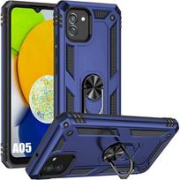 Coque pour Samsung Galaxy A05 - Antichoc - Support Anneau Arrière - Rigide - Bleu Marine mėlyna
