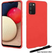 Soft Case - Toproduits® - Galaxy A02S - Red Silicone - Impact Protection - Stylus included raudona