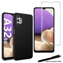 Protective case - Toproduits® - Samsung Galaxy A32 5G - Black - Tempered glass - Stylus included juoda