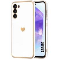 Protective case - BOOLING - for Samsung Galaxy A55 5G - Flexible - Heart Pattern - Slim balta