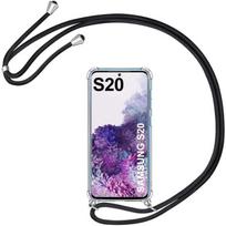 Case - PROSHOP - for Samsung Galaxy S20 - Flexible - Anti-scratch - Black necklace cord juoda