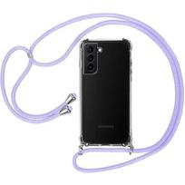 Shockproof Case - BOOLING - for Samsung Galaxy S21 - Flexible - Transparent-Purple - Anti-scratch violetinė