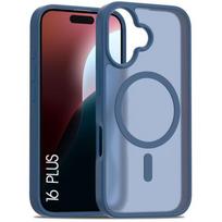 Protective case - BOOLING - for iPhone 16 Plus - Shockproof - Translucent - Wireless charging mėlyna