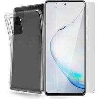 Case and Tempered Glass - Samsung - Galaxy Note 10 Lite - Transparent - Shock Protection - Soft Silicone Gel skaidri