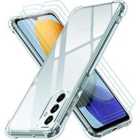 Case - Samsung - Galaxy M23 - Soft TPU - Shockproof Protection - 3 Tempered Glass Films skaidri