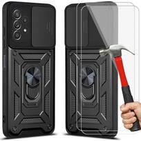 Protective Case - PROSHOP - For Samsung A32 4G - Rigid - 2 Tempered Glass - 360° Rotating Ring juoda