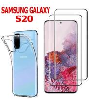 Case - TRANSPARENT - Samsung Galaxy S20 - UltraSlim - 2x Tempered Glass Films - Shock Protection skaidri