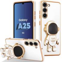 Case - BOOLING - for Samsung Galaxy A25 5G - Shockproof Protection - Integrated Stand - 3D Astronaut balta