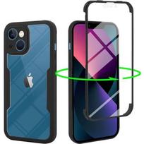 Full protection case - PROSHOP - for iPhone 13 - Black - TPU + PC - Matte skaidri
