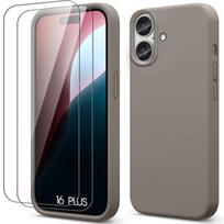 Protective Case - BOOLING - for iPhone 16 Plus - Liquid Silicone - Slim - Anti-Scratch pilka