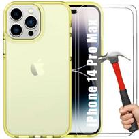 Case - BOOLING - for iPhone 14 Pro Max - Yellow - TPU - Optimal protection - 2 Tempered Glass geltona