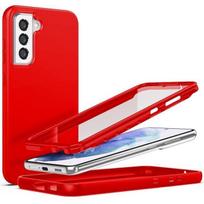 360 Case - BOOLING - for Samsung S21 FE - Full Protection - Red - Anti-Scratch raudona