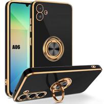 Case for Samsung Galaxy A06, Shockproof Protection with Rotating Ring Black juoda