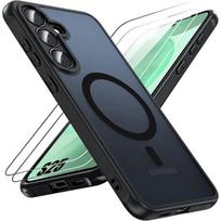 Case - BOOLING - for Samsung Galaxy S25 - Silicone Protection - 2 Tempered Glasses - Shockproof Black juoda