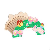 Hamster Bridge Bearded Dragon Wood Reptiles Hide Cave Reptile Hideout Rat Ladder for Gerbils Flower Bridge