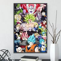 Dragon Ball Self-adhesive Poster Super Saiyan Goku Anime Wallpapr Vegeta Home Decoration Painting Wall Art Kid Birthday Gift 21cm×30cm NoFrame