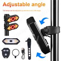 Bicycle Turn Signal Rear Light USB Rechargeable LED Bicycle Lamp Bike Wireless Remote Control Taillight MTB Road Bike Rear Light United States black