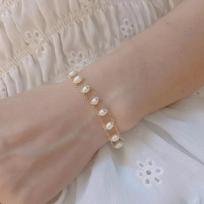 2024 New Wedding Fine Charm Pearl Jewelry Natural White Freshwater Pearl Bracelet for Women Anniversary Gift Bangles for Women A