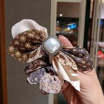 Girly Sweetheart Hair Accessory Diamond Pearl Floral Bow Bow Bow Hair Circle Super Fairy Hair Ornament chaki