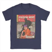 Men T-Shirt Prison MIKE The Office TV Show Vintage 100% Cotton Tee Shirt Short Sleeve T Shirt Crewneck Clothing Plus Size S tamsiai mėlyna spalva