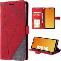 Coque pour Samsung Galaxy A26 5G - BOOLING - Protection Intégrale Cuir Synthétique Antichoc - Rouge raudona