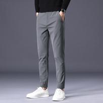 Vyriškos kelnaitės Verslo Stretch Slim Fit elastiniu juosmeniu Jogger Korėjos klasikinės vyriškos kelnės 28 pilka