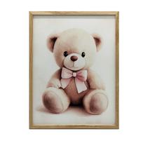Plakat Uroczy Miś W Różowej Muszce Plakat Uroczy Miś W Różowej Muszce, 50X70 Cm, Rama Drewniana Ciemny Brąz, Papier Matowy 230 Gsm 54